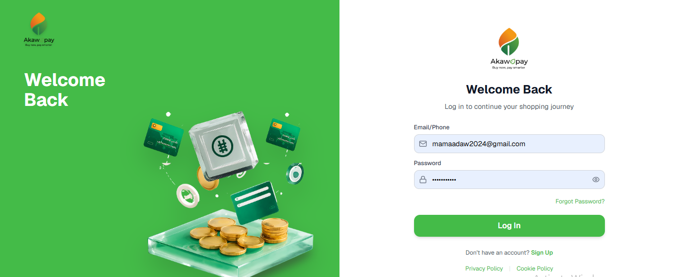 AkawoPay: Consumer project screenshot